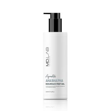 Мультикислотний гель для очищення та оновлення шкіри MD.LAB AHA|BHA|PHA Resurface Prep Gel 400ml 107400 фото